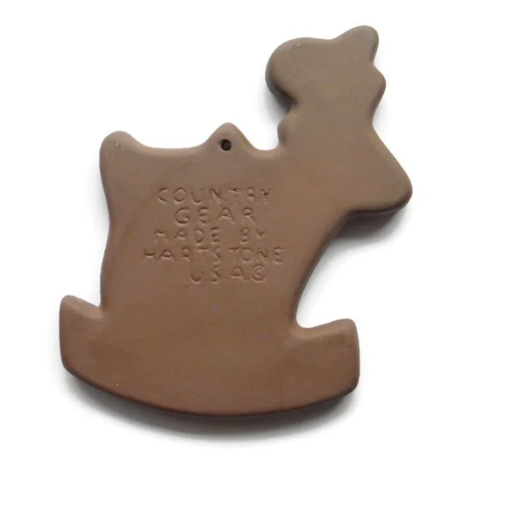 1980s Christmas Stoneware Jingle Reindeer Cookie Mold